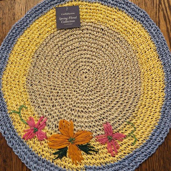 Place Mats Croft & Barrow Woven Spring Floral Collection 4 - Picture 1 of 5